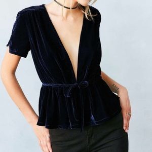 Urban Outfitters Kimchi Blue Velvet Babydoll Top